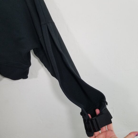 IVY PARK Cropped Sweatshirt Black Long Sleeve Top Size M - Picture 2 of 9